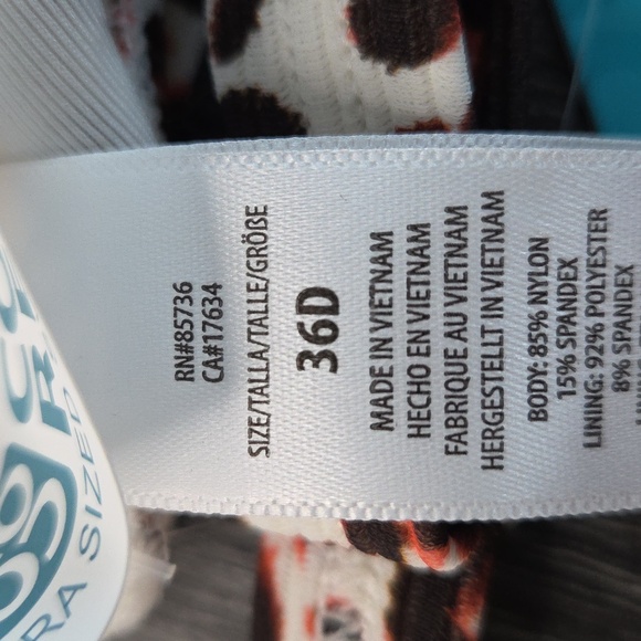 Coco Reef NWT Womans Swim Suit 36D Nylan Spandex One Piece Animal Print Brown. - Picture 15 of 16